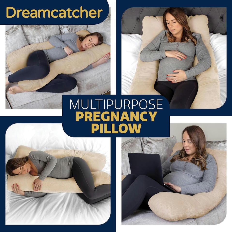 image 1 of Dreamcatcher U-Shaped Pregnancy Pillow Maternity Nursing Support Cushion Cream | Cream | Cream | One Size | 1
