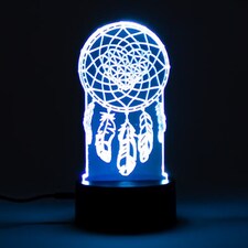 Heart Dreamcatcher Clear Acrylic Sign with LED Light Base