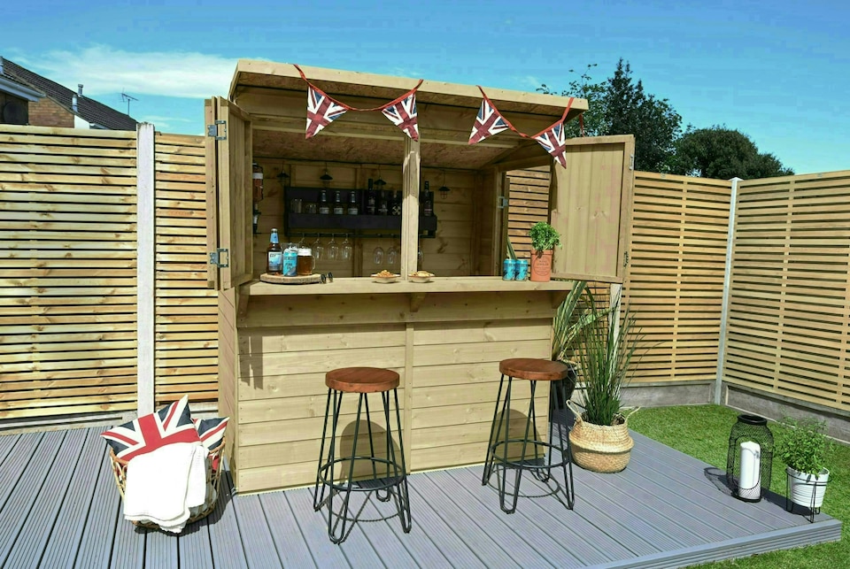 image 1 of Forest Garden 6x3 25yr Guarantee Shiplap Pressure Treated - Pent Garden Bar