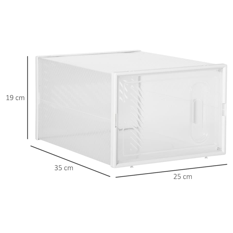 image 1 of HOMCOM 18PCS Stackable Clear Plastic Shoe Storage Box for UK/EU Size 8.5/43