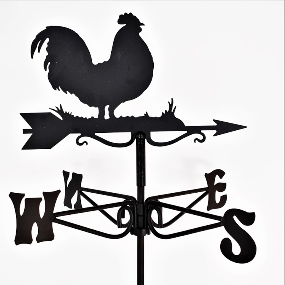 image 1 of Mini Cockerel Weathervane - Steel - L38 x W38 x H47.5 cm - Black