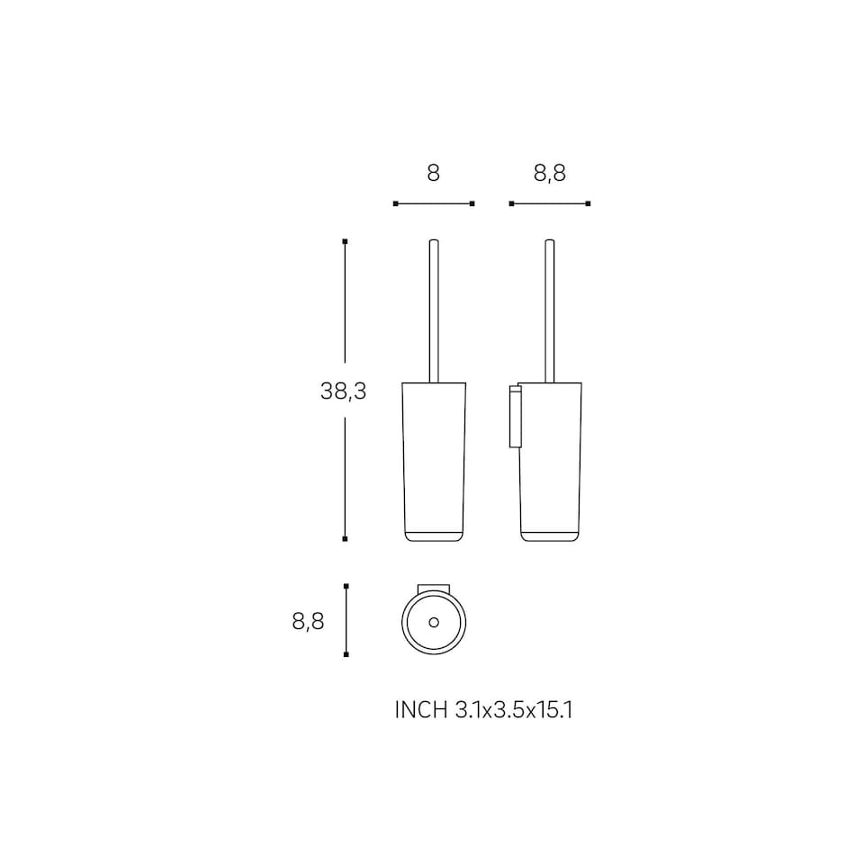 image 1 of Cosmic Toilet Brush Holder with Durable Steel and Plastic for Bathroom, Silver