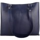 image 2 of Soft Genuine Leather Contrast Panels Shoulder Handbag Blue | Navy