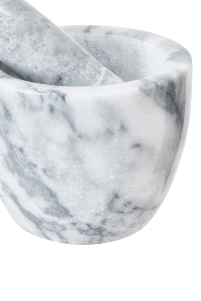 image 1 of Salerno Grey Marble Tapered Mortar and Pestle
