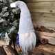 image 1 of 35cm Festive Christmas Sitting Light Up Lit Gonk with Grey Hat and Blue Body