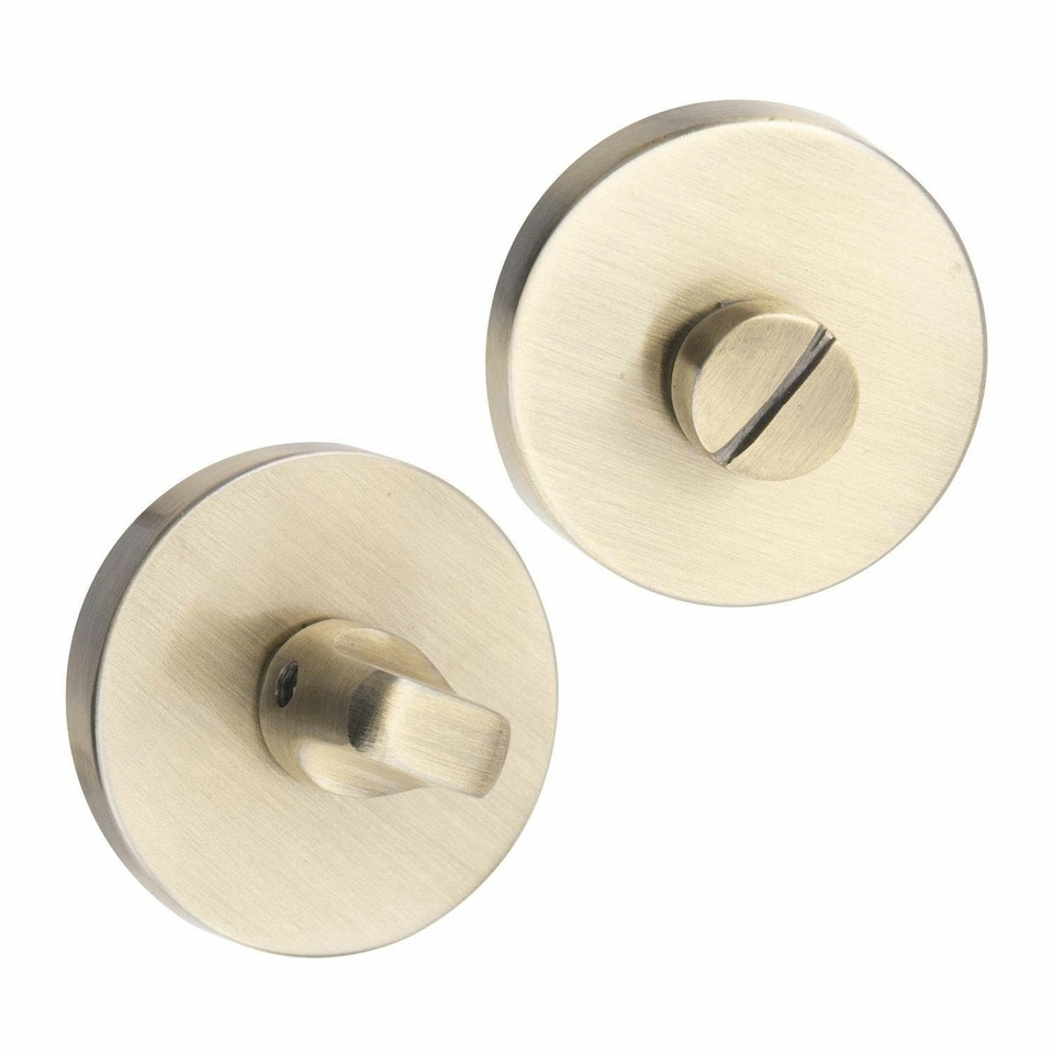 Golden Grace Lima Design Thumbturn Coin Release on Round Rose in Antique Brass Finish Gold