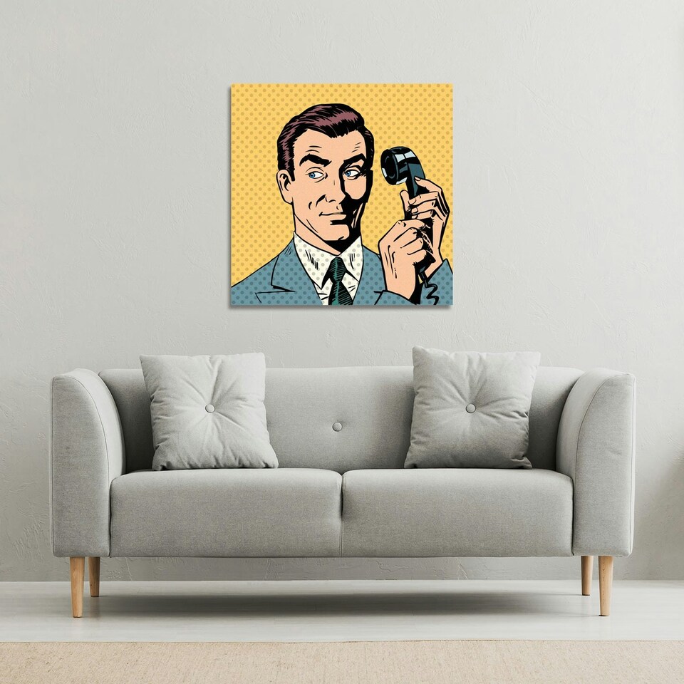 image 1 of phone style pop art retro (Canvas Print)