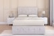 image 1 of Sloomy Cambridge Silver Plush Divan Bed Base 2 Drawers Left Side With 26 Inch Strutted Headboard & 12 Inch Matching Footboard | Silver | Silver | Small Single | 1