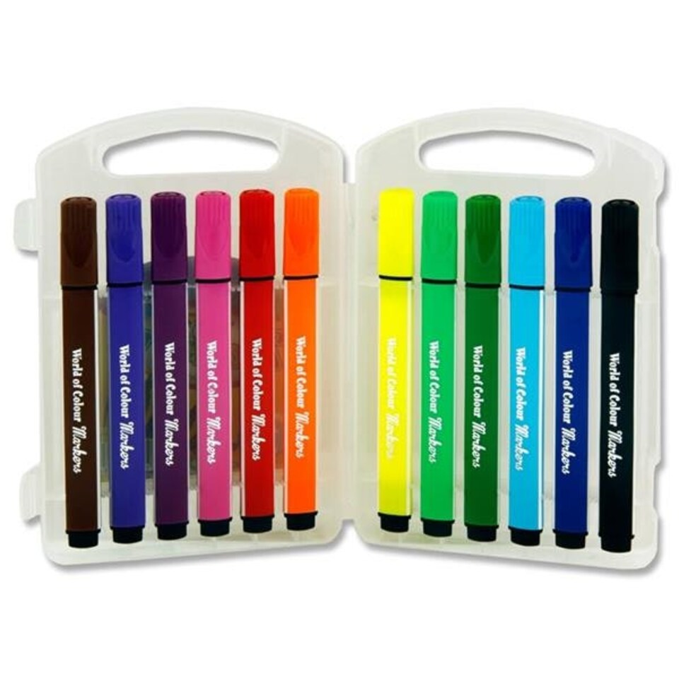 image 1 of Box of 12 Washable Markers by World of Colour