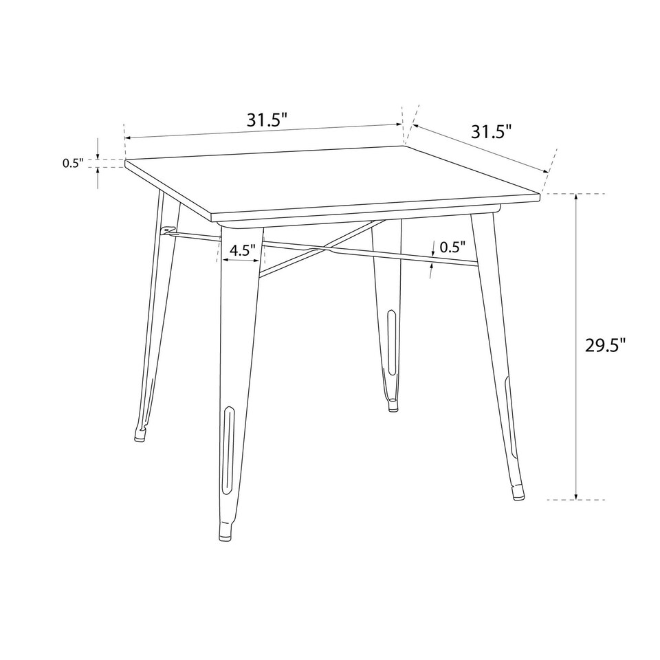 image 1 of Fusion Square Dining Table in Black Black | Black