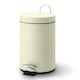 image 1 of Small Stainless Steel 3 Ltr Pedal Bin Kitchen Bathroom Toilet Rubbish, Cream Cream