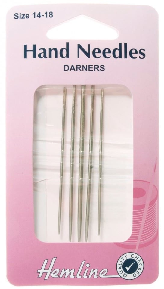 Hemline Darner Needles Size 14-18 for Dressmaking - per pack of 5