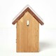 image 3 of Homescapes Real Wood Bird Box House with Copper Roof Brown