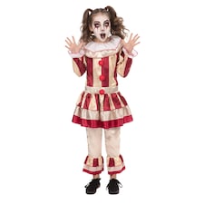Bristol Novelty Girls Carnevil Clown - Red/Cream - M Red | M