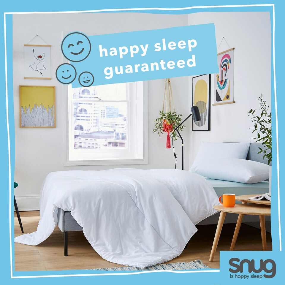 image 1 of Snug Chill Out 4.5 Tog Duvet and Pillow Pair Bundle Set White | Double with Pillow Pair