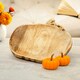 image 2 of Marco Paul Wooden Pumpkin Decorative Tray 30cm Autumn Centrepiece Brown
