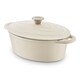 image 1 of Barbary & Oak 29cm Oval Casserole Cast Iron Camembert Cream
