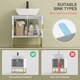 image 6 of kleankin Bathroom Sink Cabinet Under Sink Cabinet Wooden Basin Cupboard White White | White