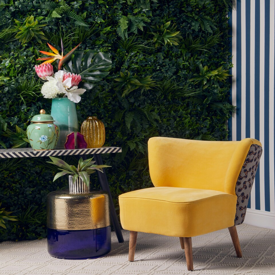 image 1 of Interiors by Premier Cefena Yellow Print Chair Yellow