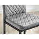 image 5 of Furniturebox 2x Milan Bar Stools Grey Velvet Black Legs