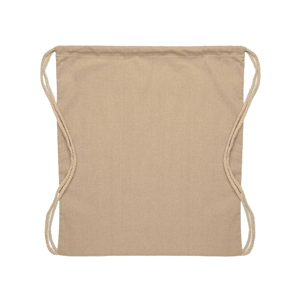 image 1 of MidOcean Cabetri Colour Recycled Cotton Drawstring Bag - Khaki Brown - One Size | Green | Not provided