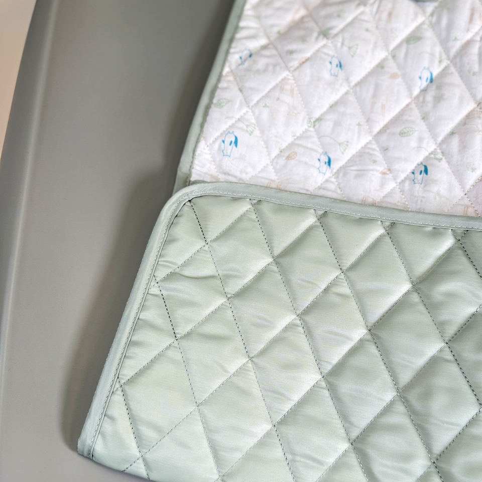 image 1 of MiniDream Baby Travel Changing Mat with Pockets & Hanging Strap - Sage
