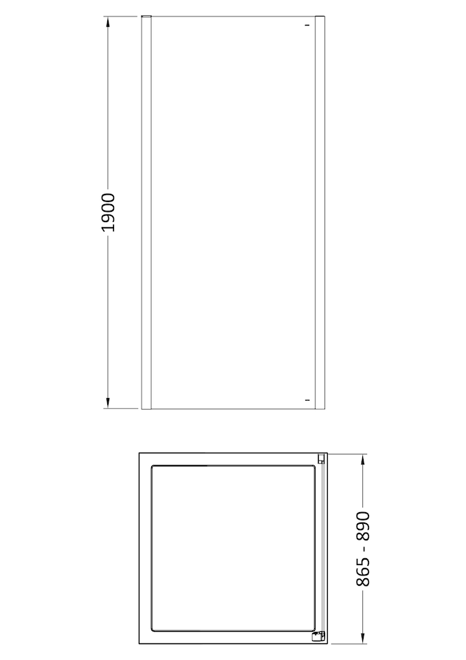image 1 of Contemporary Shower Enclosure 8mm Glass Side Panel, 900mm, Chrome | Silver | Chrome | 1