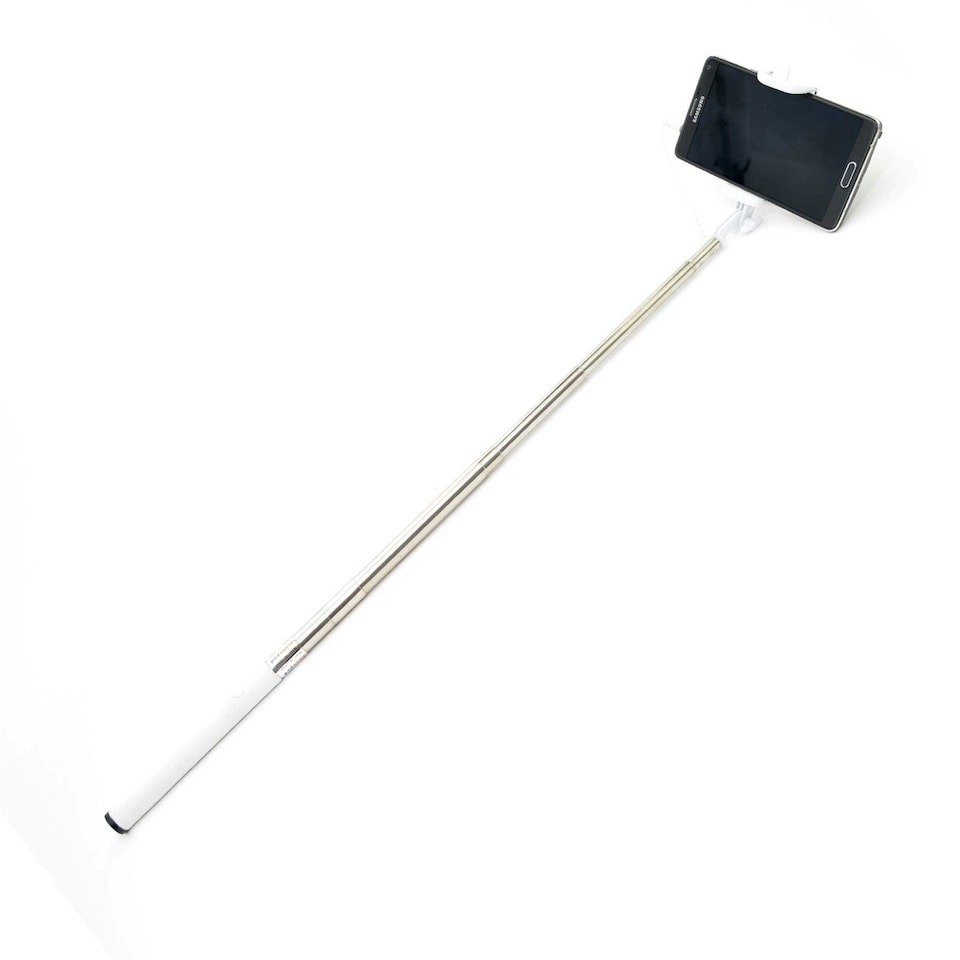 image 1 of White Monopod Selfie Stick Extendable Black | One Size