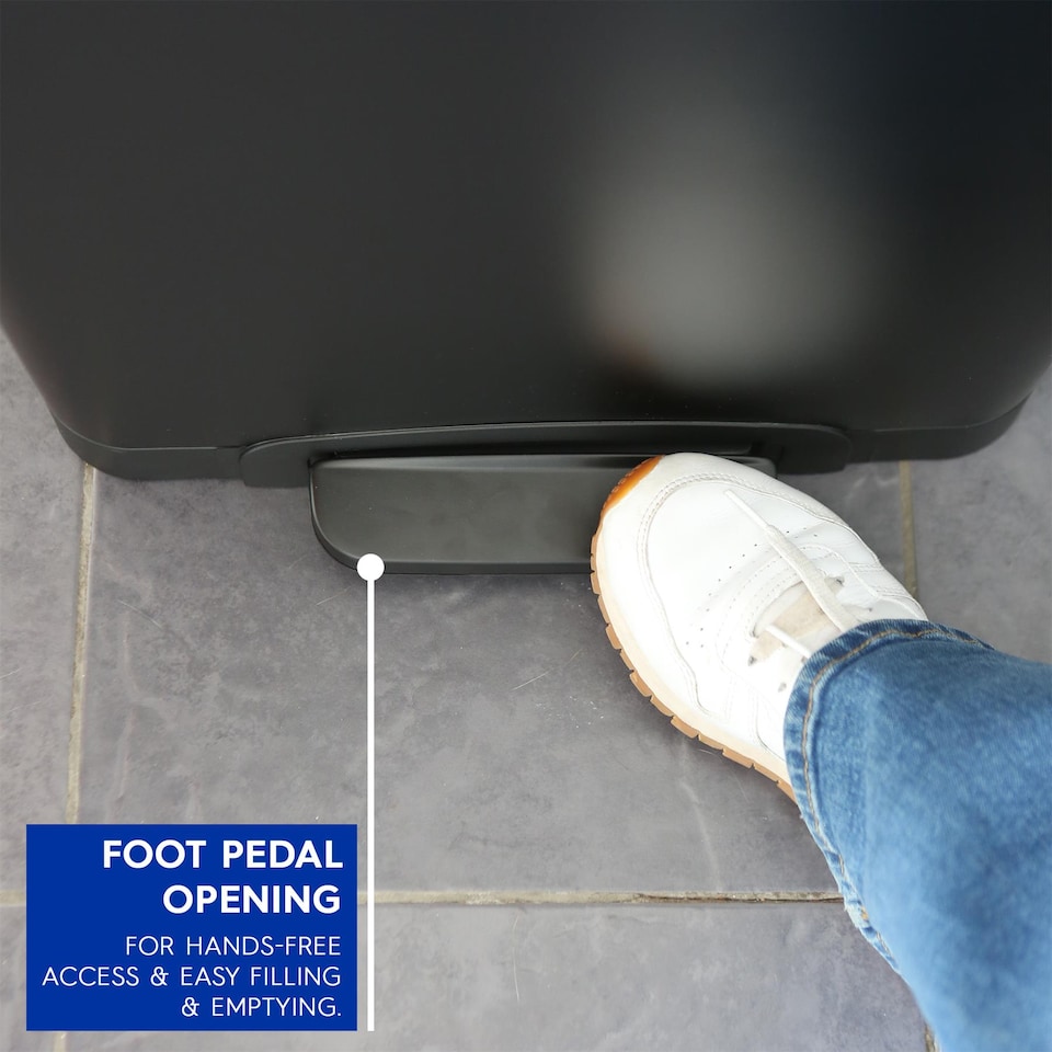 image 1 of Harbour Housewares Stainless Steel Double Kitchen Pedal Bin - 30L (2 x 15L) - Brushed | Silver | Brushed