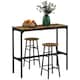 image 1 of HOMCOM 3 Piece Bar Set, Industrial Kitchen and Chair Set Rustic Brown | Brown
