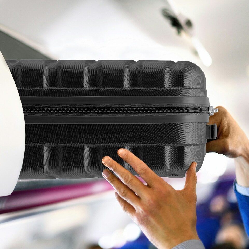 image 1 of 55x35x20cm Carry On Cabin Hard Shell Suitcase - 100+ Airlines Approved Including EasyJet (Paid), British Airways, Ryanair (Priority), TUI Purple | Burgundy | Cabin Bag
