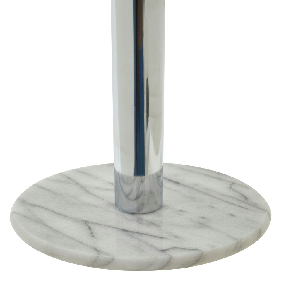 image 1 of Interiors by Premier Elegant Design Chrome Large Toilet Roll Holder, Stable Toilet Holder, Sturdy Roll Holder With Marble Base