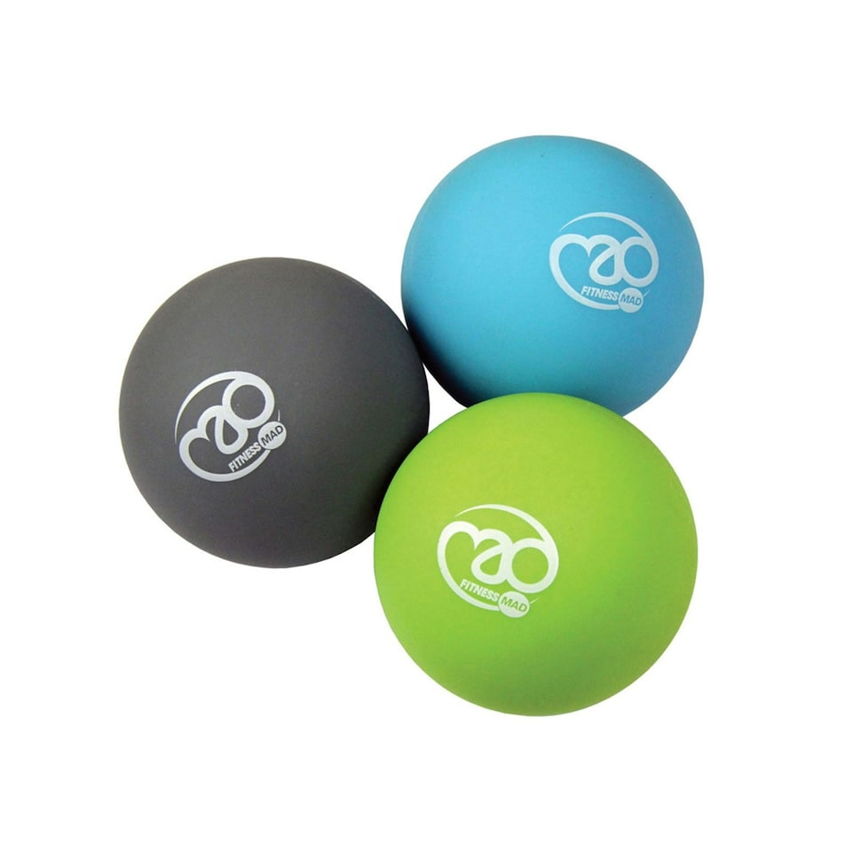 image 1 of Fitness Mad Massage Balls Set (Pack of 3) - Sky Blue/Grey/Green - One Size