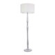 image 3 of ValueLights Victoria Grey Wood Traditional Stem Floor Lamp with White Fabric Drum Shade