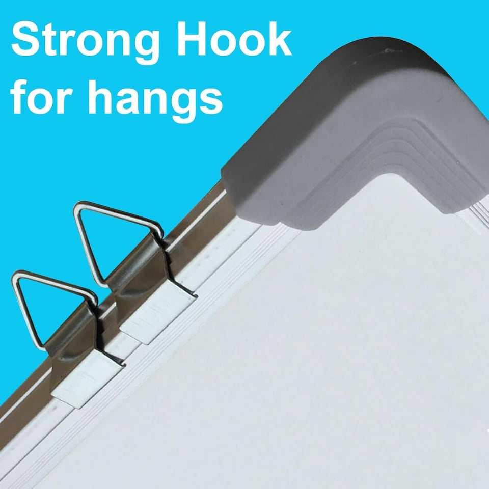 image 1 of Magnetic Whiteboard 700 X 500mm Aluminum Frame Lightweight Hanging Dry Wipe Erase White Board Office, School & Home Writing Boards