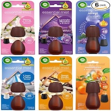 Air Wick Essential Mist Refills, Peony & Jasmine, Lavender, Sleep, Linen & Petals, Sweet Vanilla & Shea Butter, Mandarin & Sweet Orange, 6 x 20ml, (1 of each)