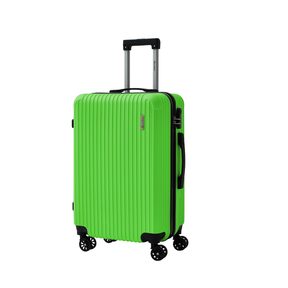 image 1 of Groundlevel Cosmic Hard Sheel 3 Piece Luggage Set 4 Wheel Spinners Travel Suitcases | Green | Green