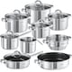 image 1 of Saucepan Set - 15-pieces, 5 saucepans, 2 frying pans, steamer, milk pot