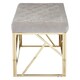 image 2 of Interiors by Premier Mink Velvet Gold Bench, Tufted Velvet Upholstered Bench With Gold Finish Frame, Geometric Bedroom Bench Brown
