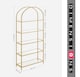 image 4 of 5 Tier Glass Shelf Arched Display Storage Unit with Steel Frame for Home Decor Use