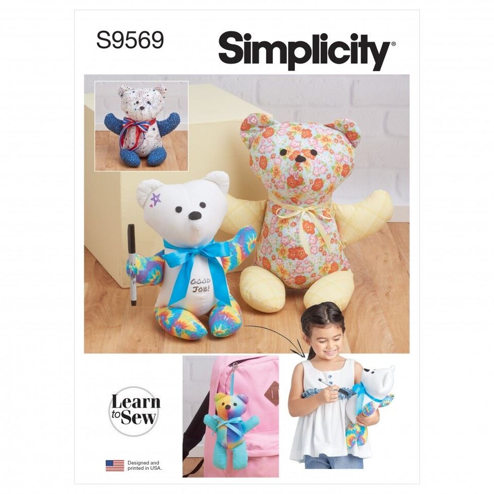 Simplicity 9569 Paper Sewing Pattern – Toy, Size A (S–M–L), Beginner ...