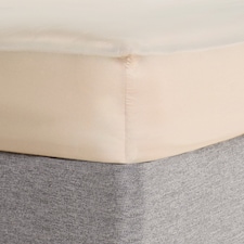 OHS Luxury Plain Dyed Cotton 30cm Deep Fitted Bed Sheet | Cream | Stone | Double