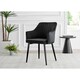 image 2 of Furniturebox 2x Calla Black Velvet Dining Chairs with Black Legs