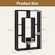 image 2 of COSTWAY 7 Cube Geometric Bookshelf Modern Open Bookcase Corner Display Shelf Black