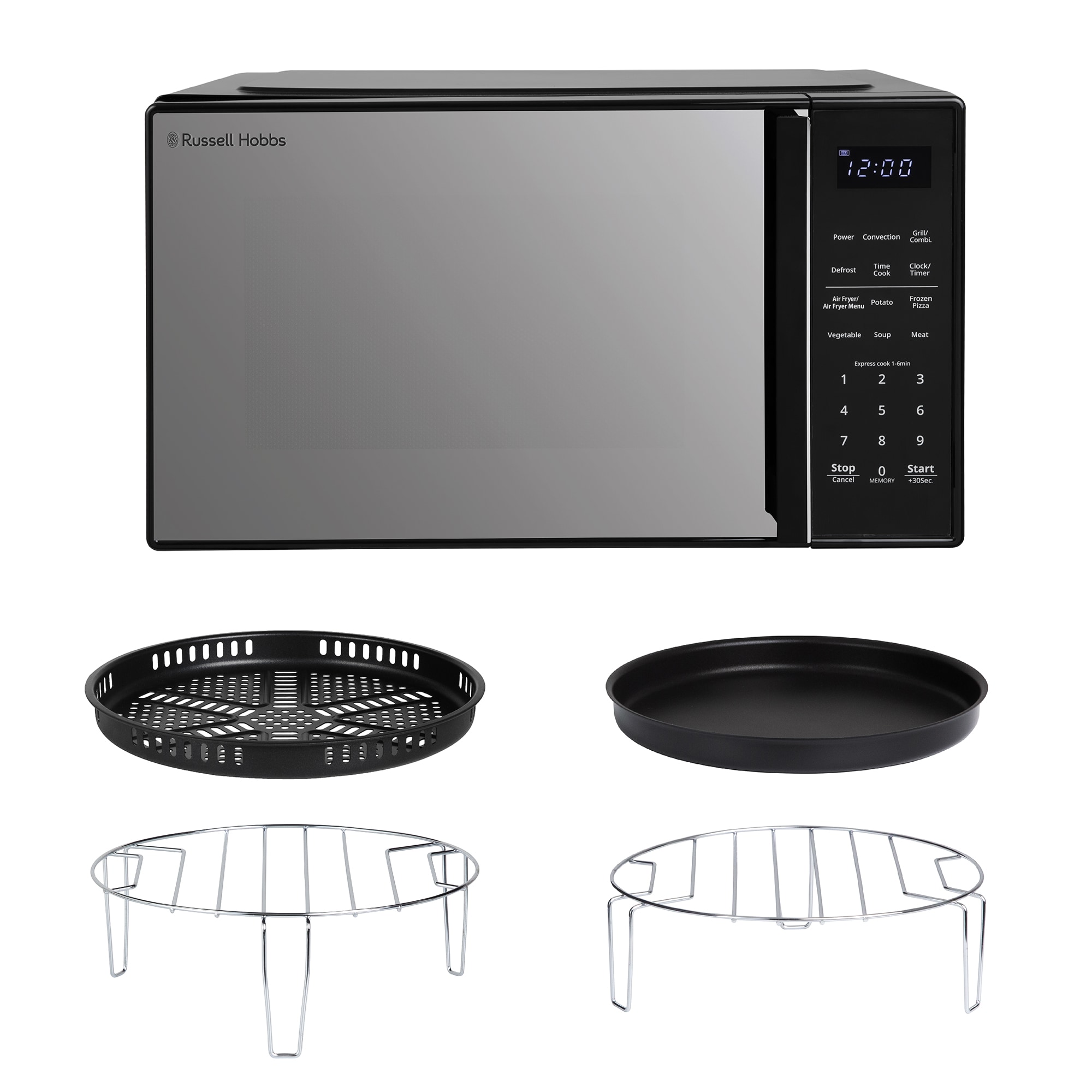 Russell Hobbs RHMTAF2302B 23L 4-in-1 Touch Control Digital Combination Microwave with Air Fryer Function in Black