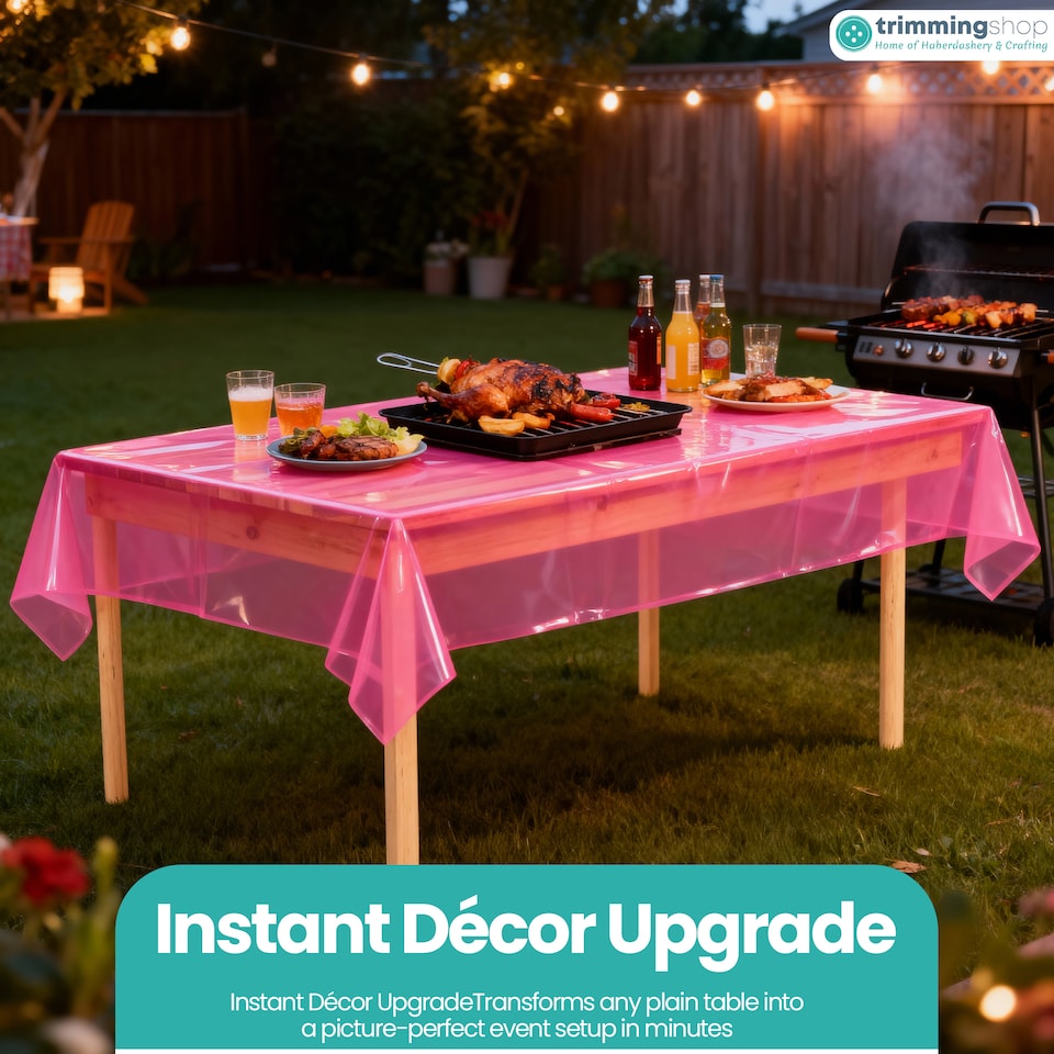 image 1 of Disposable Plastic Table Cover, Table Liner - 54" x 108"
