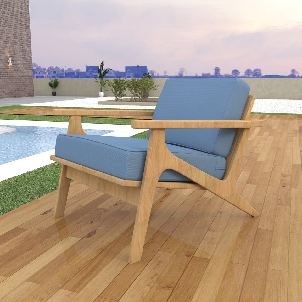 image 1 of Covers&All Outdoor Seat / Back Cushion with Highly Durable Cover Rite Fabric, 25½ in L x 25 in W x 5 in Thick, Sky Blue