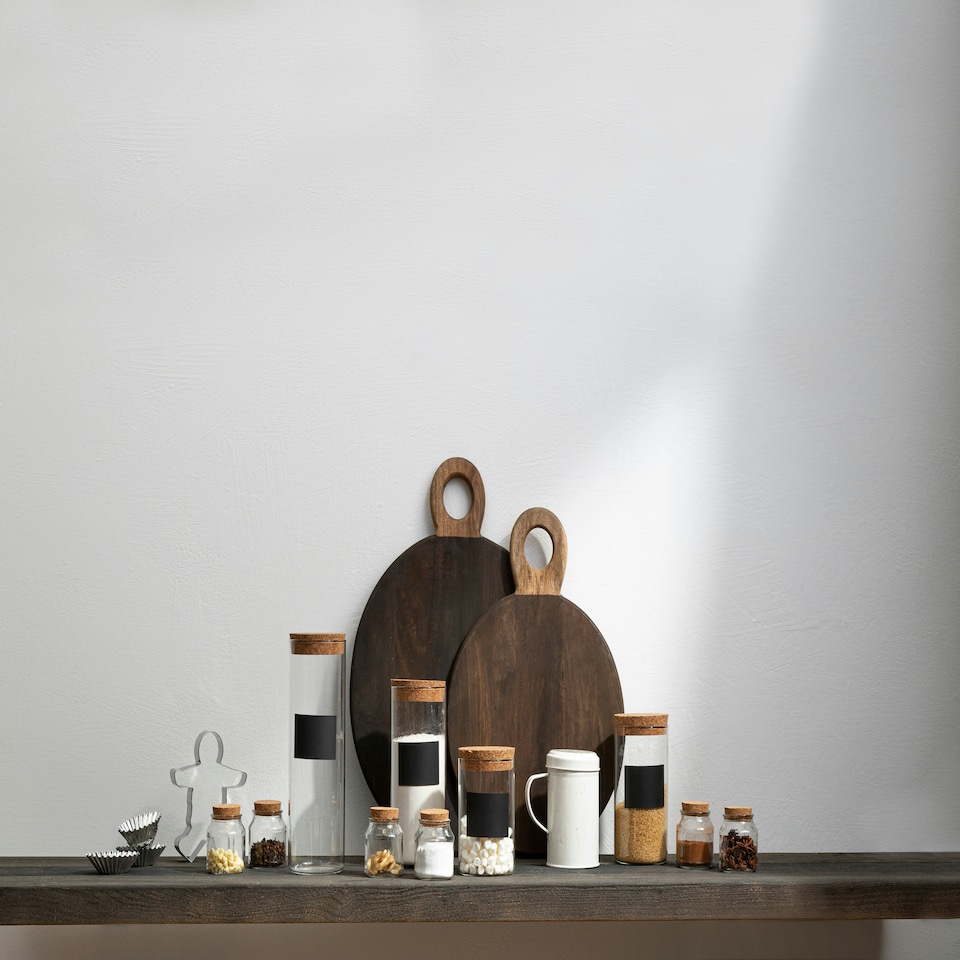 image 1 of Interiors by Premier Extra Large Glass Jar, Eco-Friendly Glass with Airtight Cork Lid and Chalkboard Label, For Storing Spices