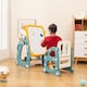 image 3 of COSTWAY 4-in-1 Kids Easel Drawing Table and Chair Set with Whiteboard