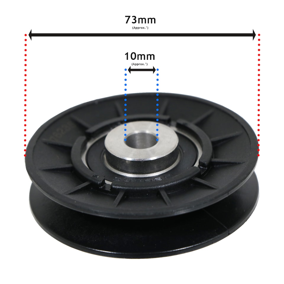 image 1 of SPARES2GO Idler Pulley V for John Deere G110 L100 L110 L118 L120 L130 Lawnmower
